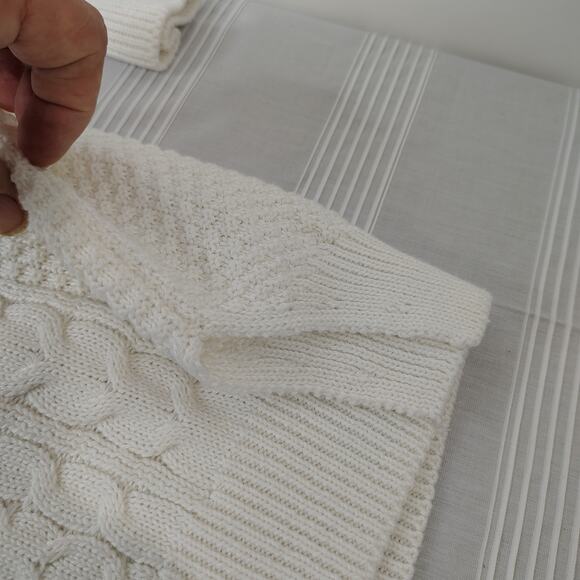 Michael Kors Heavy Cowl Neck Sweater‎ Womens Medium Cream Cable / Waffle Knit - Picture 12 of 15